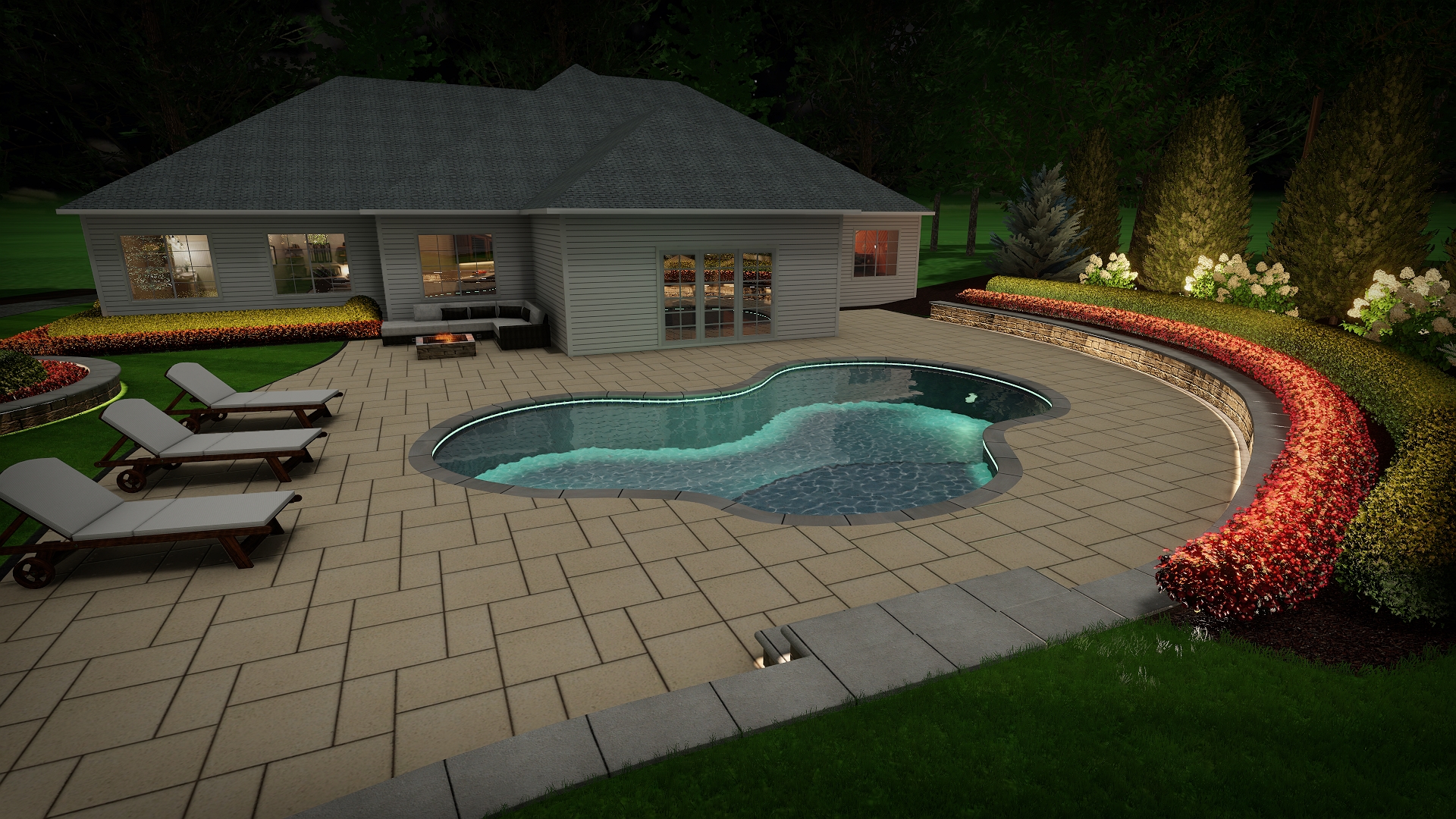 3D design plan for a stunning pool by a leading pool contractor in Marietta, GA.