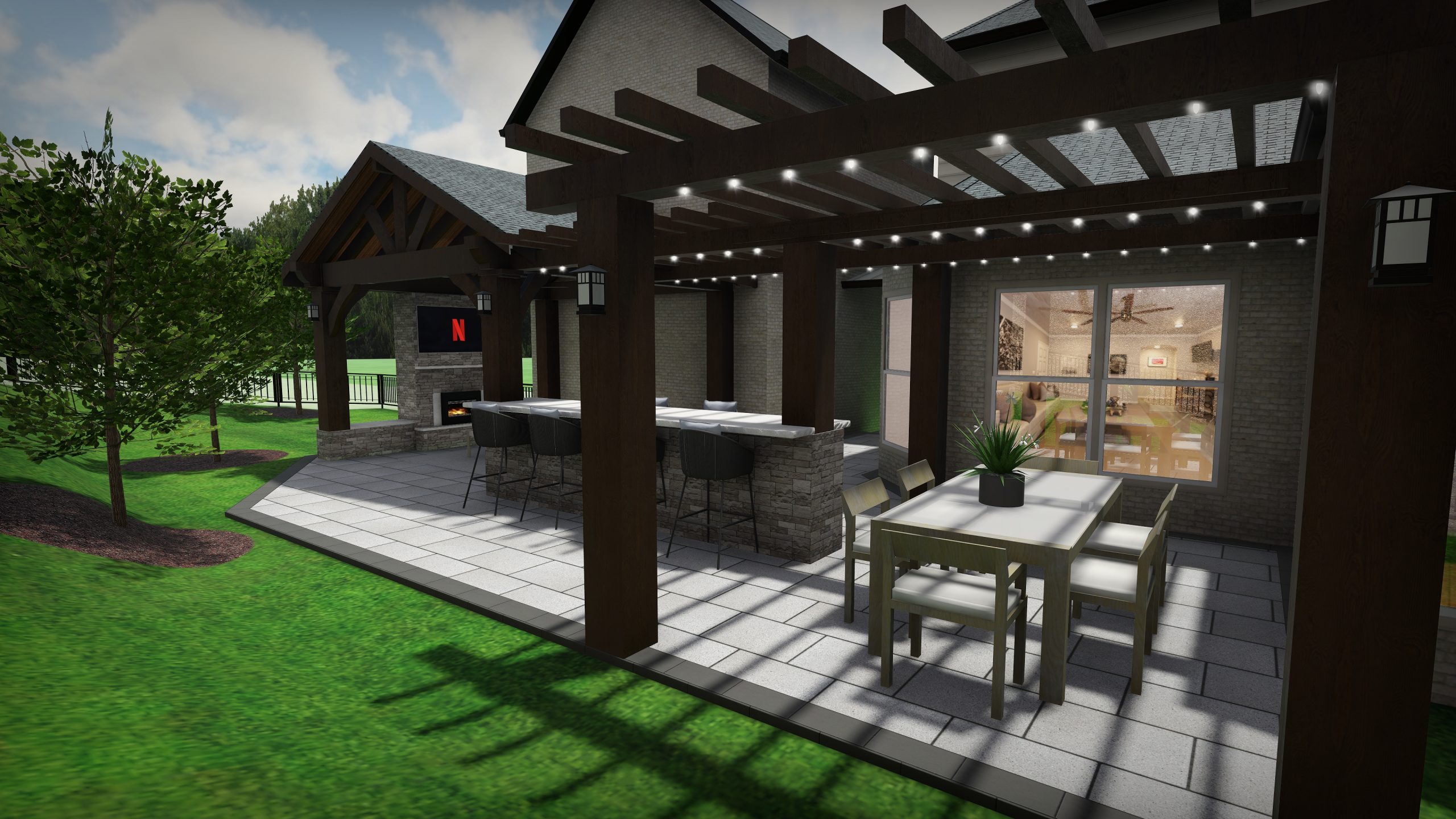 Backyard patio by Marietta's premier design company