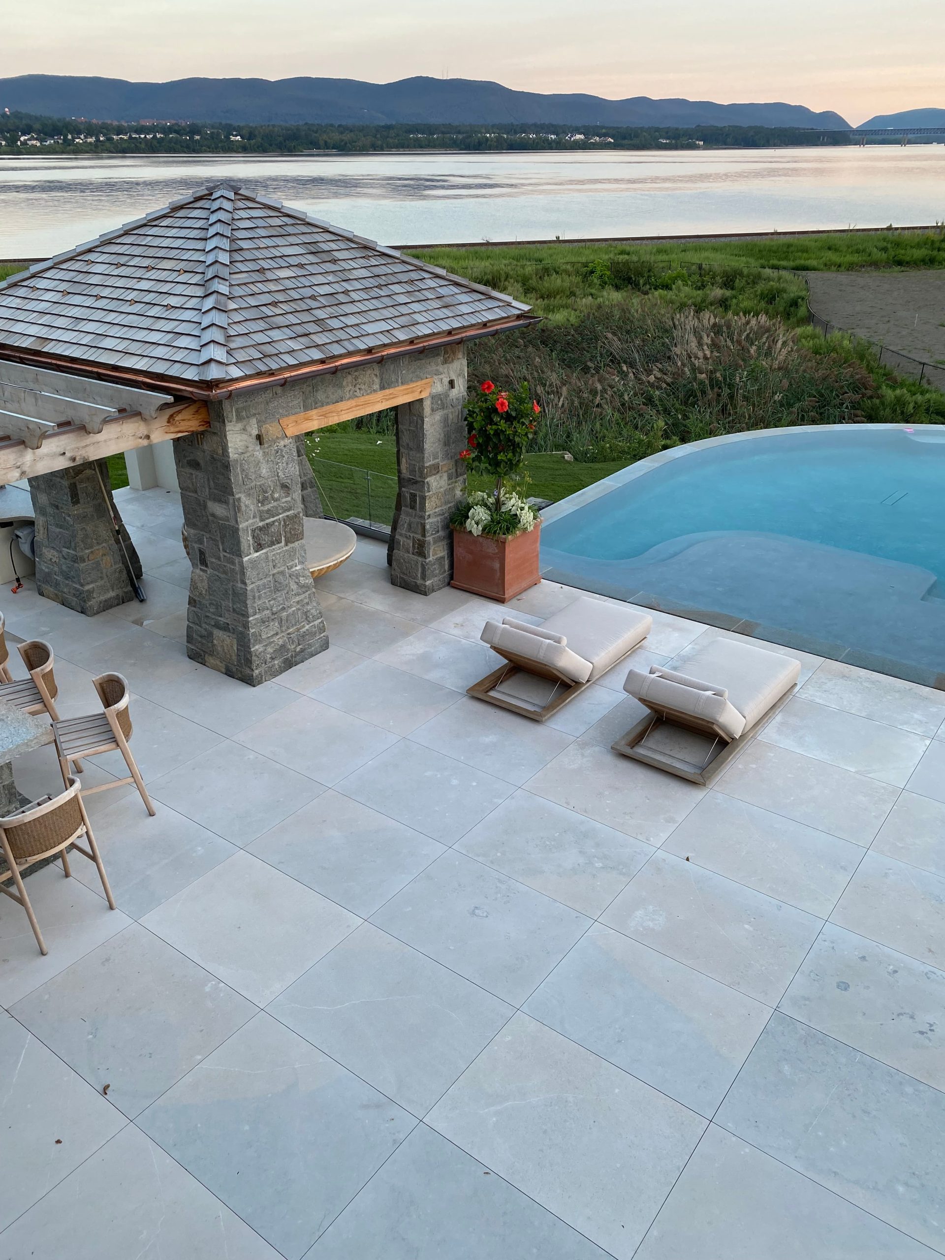 Stone work in place