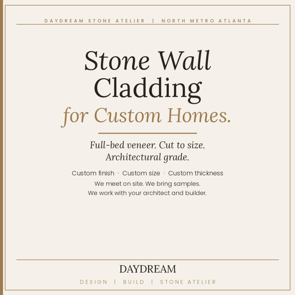 Stone Wall Cladding for Custom Homes: Full-Bed Veneer vs. the Cheap Stuff | Daydream Stone Atelier 1 Stone Wall Cladding for Custom Homes: Full-Bed Veneer vs. the Cheap Stuff | Daydream Stone Atelier